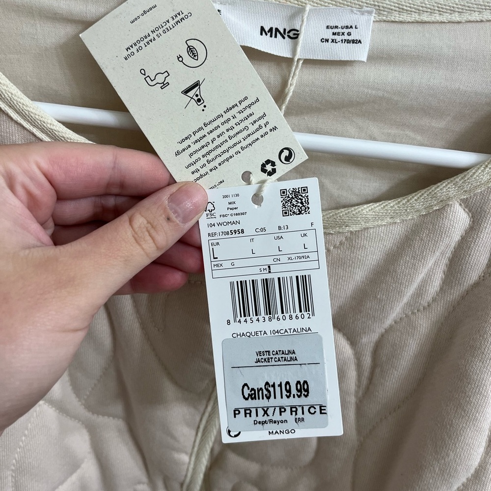 NWT Mango Oversized Quilted Jacket / Shacket - Picture 7 of 7